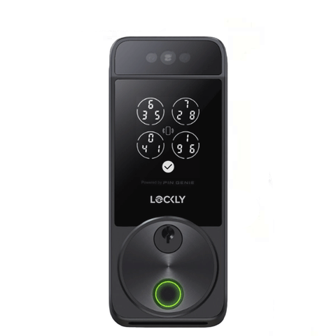 Lockly - PGK728WRHKMB - Visage - Secure PRO - Zeno Fingerprint - Deadbolt - Wi-Fi - Home Key - Fingerprint - Keypad - Matt Black