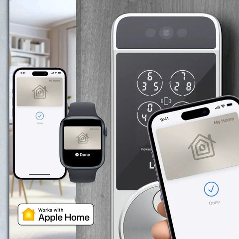 Lockly - PGK728WRHKMB - Visage - Secure PRO - Zeno Fingerprint - Deadbolt - Wi-Fi - Home Key - Fingerprint - Keypad - Matt Black