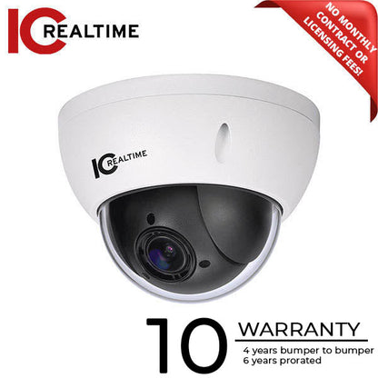 IC Realtime - MPTZ-2 / 4MP PTZ Dome Network Camera / 4x Optical Zoom / IVS / PoE / IP66 / IK10