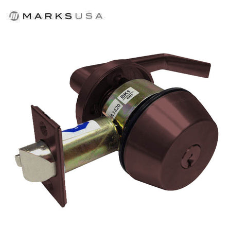 Marks USA -145KL - Commercial Deadlatch - Sgl Cylinder - Interior Lever Handle - 2 3/4" Backset - 10B - Oil Rubbed Bronze - Grade 1