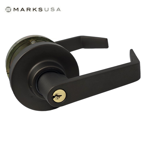 Marks USA - 195F - Commercial Lever Set -  2 3/4" Backset - Dark Bronze - Storeroom- Grade 1