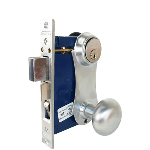 Marks USA - Series 21AC - Ornamental Iron Mortise Lockset - Double Cylinder - Backset: 2-1/2" - Entrance - Satin Chrome - Optional Handing