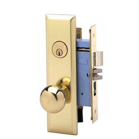 Marks USA - 7NY10A/3 - New York Mortise Knob Lock - U3 - 1-1/4" X 8-5/8"- Entrance - LH - Polished Brass