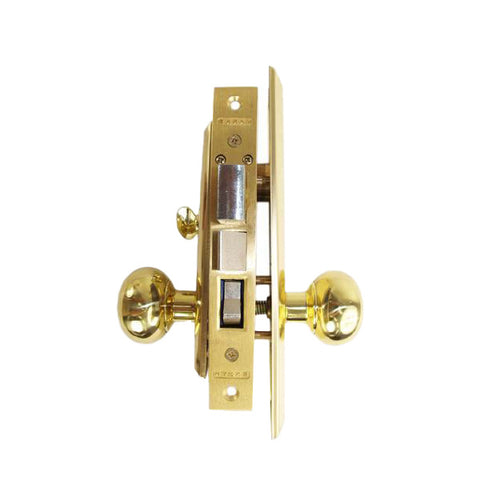 Marks USA - 9NY10A/3 - New York Mortise Lock Knob - 1-1/16" x 7-5/8" - US3/605 - Polished Brass - Entrance - RH