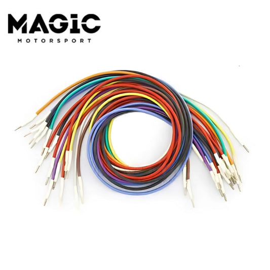 FLX3.5 wiring harness kit displayed with red, black, white, green, and yellow cables