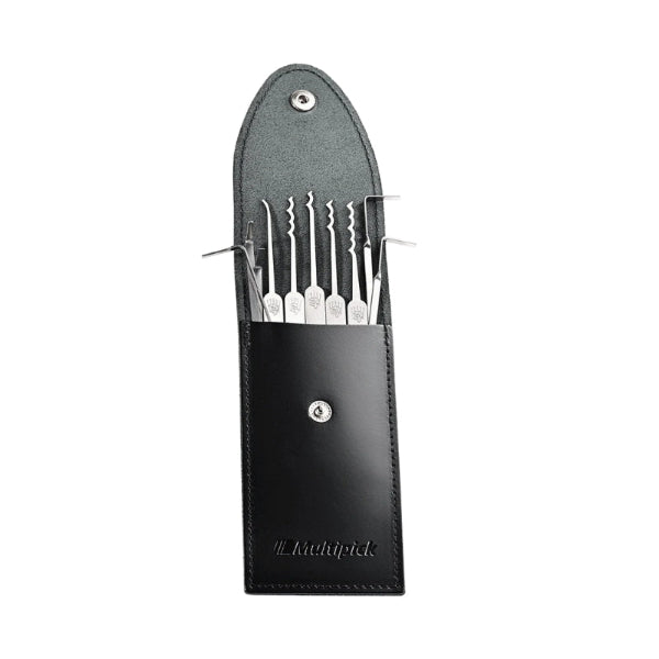 Multipick lock pick set displayed inside carry case