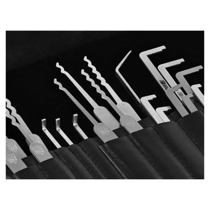 Detailed view of spring steel tension wrenches