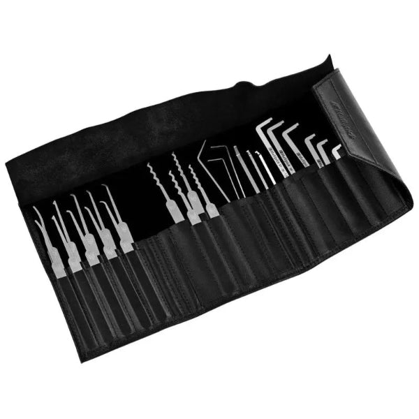 Multipick MP-3PNS19 lock pick set with leather case fully opened