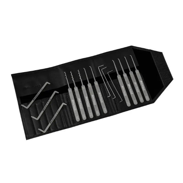 Close-up of lock picking tools in the Multipick Sandman Intermediate Set
