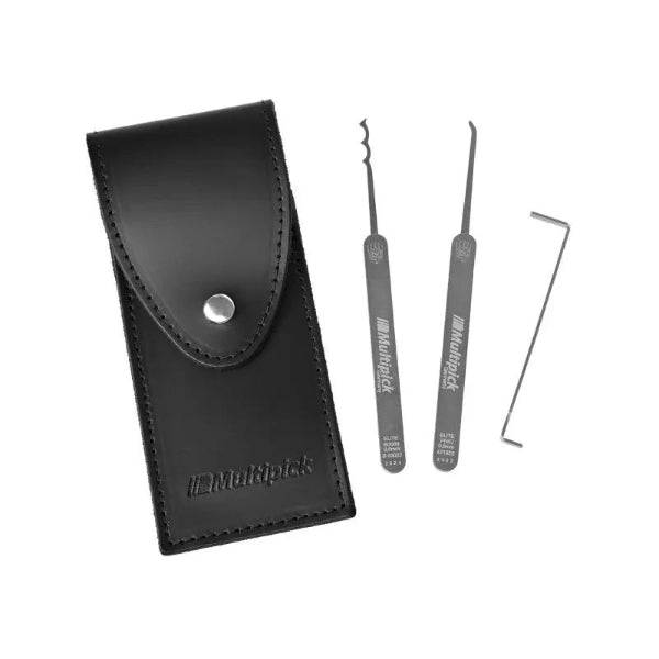 Close-up of stainless steel lock picks from the Sandman set