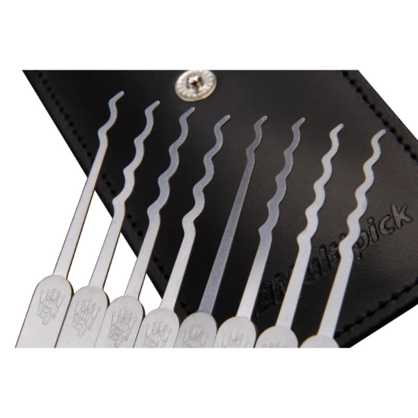 Full view of 12-piece ELITE wave rake set by Multipick