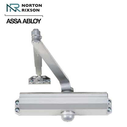 Norton - 1601 - Tri-Packed Manual Door Closer - PA Bracket/Regular/Top Jamb - Adjustable Arm - Size 1-6 - Satin Aluminum - Fire Rated - Grade 1