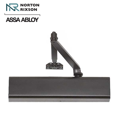 Norton - 210 - Tri-Packed Manual Door Closer - Back Check Function - PA Bracket/Regular/Top Jamb - Adjustable Arm - Adjustable Size 1-6 - Plastic Cover - Dark Bronze - Fire Rated - Grade 1