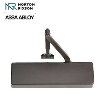 Norton - 7500 - Tri-Packed Manual Door Closer - Back Check Function - PA Bracket/Regular/Top Jamb - Adjustable Arm - Adjustable Sizes 1-6 - Plastic Cover - Dark Bronze - Fire Rated - Grade 1