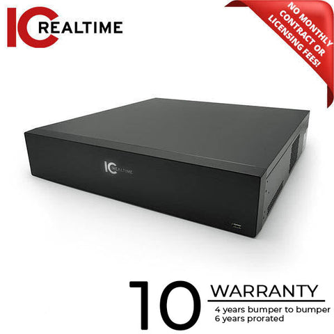 IC Realtime - NVR-EL32-2U12MP1 / 32Ch Rack-Mount NVR / 80TB Max (Starting At 8TB HDD) / 2xRJ45 / 12MP IP Support / 384Mbps Bandwidth / TAA Complliant