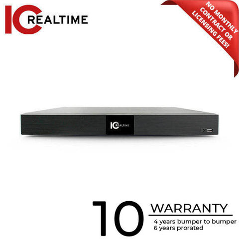 IC Realtime - NVR-FX08POE-1U4K1 / 8Ch Rack-Mount NVR / 16TB Max (Starting At 2TB HDD) / Integrated 8 Port POE / 8MP IP Support / 128Mbps Bandwidth
