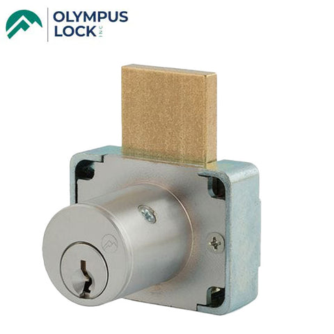 Olympus - 200DW - Cabinet Deadbolt Lock - N Series National - Key Retaining - 1 3/8" Cylinder - 5-pin - Long Bolt - 26D - Satin Chrome - Keying Alike - Right Hand - Grade 1
