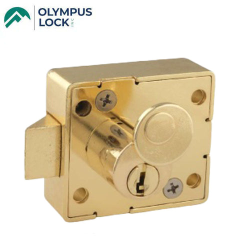 Olympus - E5 Series - Latchbolt Enclosure Lock For NEMA Metal Traffic Control Boxes - Keyed Alike - US3 Polished Brass - (Lot of 2
