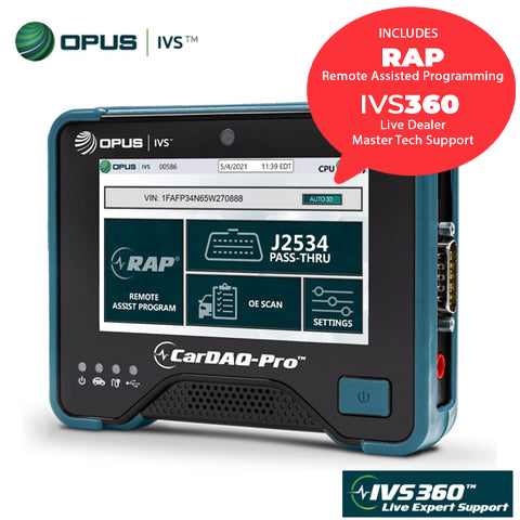 Opus - CarDAQ-Pro - J2534 - All-in-One Pass-Thru Device for Multiple Vehicle Brands - Remote Assisted Programming & IVS 360 Live Support - DOIP, PDU, and CAN FD