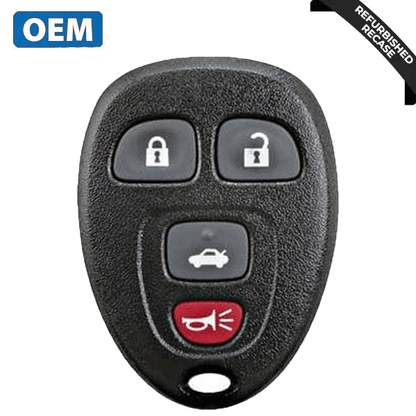 2005-2012 GM Chevrolet / 4-Button Keyless Entry Remote / PN: 15252034 / KOBGT04A (OEM Recase)