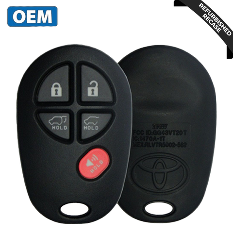 2007-2012 Toyota Highlander / 5-Button Keyless Entry Remote / PN: 89742-0W021 / GQ43VT20T (OEM Recase)