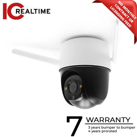 IC Realtime - ORB-OUTDOOR | 360° Wi-Fi Security Camera / 4MP Indoor / Outdoor Pan Tilt Wi-Fi Security Camera / Built-In Microphone And Speaker / 98ft IR Distance