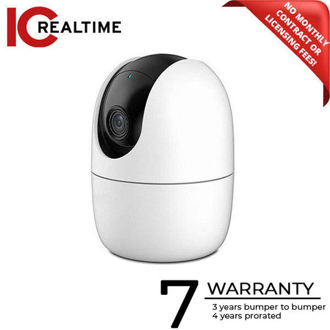 IC Realtime - Orbit | 360° Wi-Fi Security Camera / 2MP Indoor Pan Tilt Wi-Fi Security Camera / Built-In Microphone And Speaker / 33ft IR Distance / Pan-Tilt Tracking