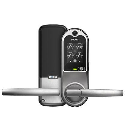 Lockly  Guard VISION LATCH 698L - Doorbell Video Camera Smart Lock - Latch Lever Set - Fingerprint Reader - Wi-Fi-Bluetooth App Controlled - Optional Finish