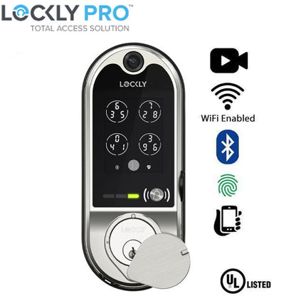 Lockly Guard - VISION 798 - Doorbell Video Camera Deadbolt Smart Lock - Fingerprint Reader - Wi-Fi-Bluetooth App Controlled - Fire Rated - Optional Finish