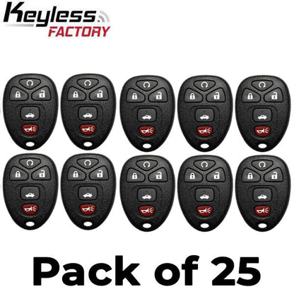 25 x 2004-2013 GM / 5-Button Keyless Entry Remote / PN: 22733524 / KOBGT04A (AFTERMARKET) (Bundle of 25)