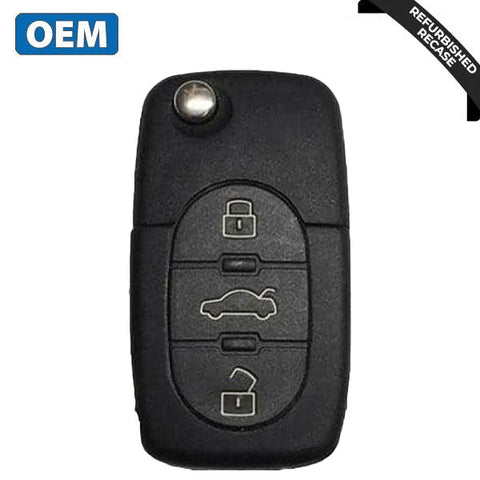 2001-2006 Audi / 4-Button Flip Key / PN: 8Z0837231F / MYT8Z0837231 (OEM Recase)