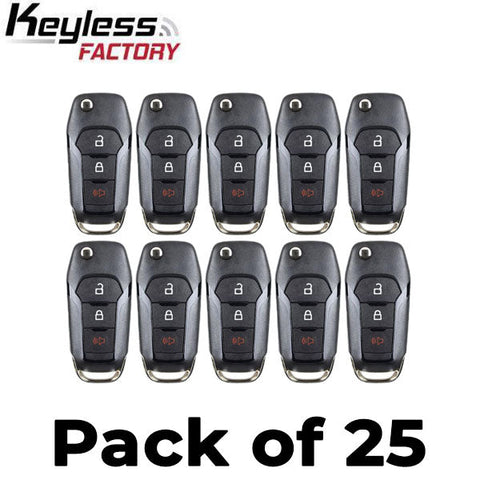 25 x 2015-2022 Ford / 3-Button Flip Key / PN: 164-R8130 / N5F-A08TAA (AFTERMARKET) (Bundle of 25)