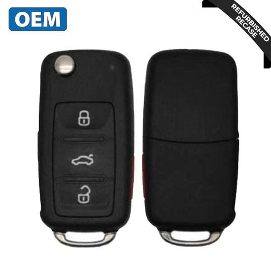 2011-2016 Volkswagen / 4-Button Flip Key / PN: 5K0837202AK / NBG010180T / 315 Mhz (OEM Recase)