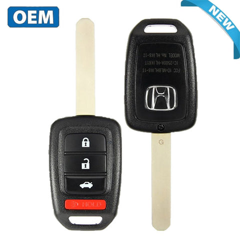 2013-2015 Honda Accord Civic / 4-Button Remote Head Key / PN: 35118-T2A-A20 / MLBHLIK6-1 (OEM)