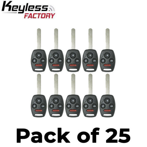 25 x 2008-2015 Honda Accord Pilot / 4-Button Remote Head Key / KR55WK49308 / (AFTERMARKET) (Bundle of 25)