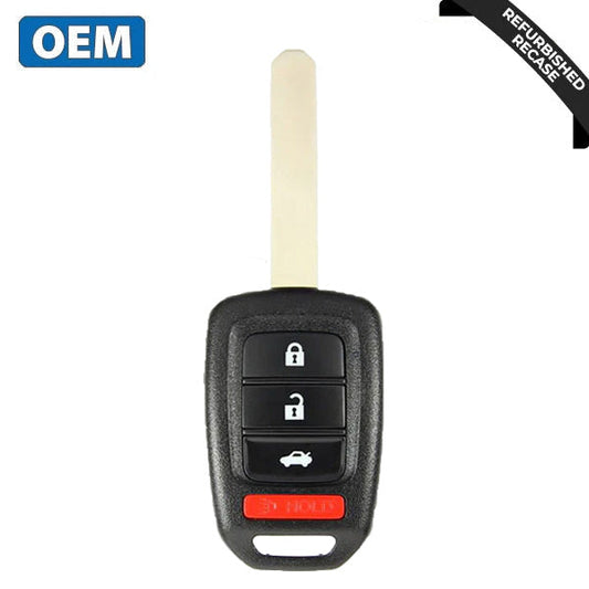 2013-2015 Honda Accord Civic / 4-Button Remote Head Key / PN: 35118-T2A-A20 / MLBHLIK6-1T (OEM Recase)