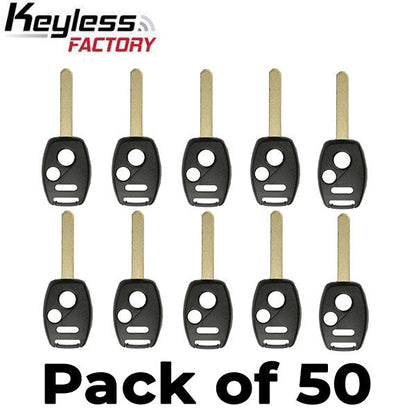 50 x 2002-2014 Honda / 3-Button Remote Head Key Shell / HO01 / OUCG8D-380H-A CWTWB1U545 CWTWBIU545 (RHS-HON-081) (Bundle of 50)
