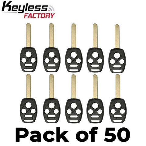50 x 2003-2014 Honda Acura / 4-Button Remote Head Key Shell / HO01 / KR55WK49308 N5F-S0084A (RHS-HON-082) (Bundle of 50)