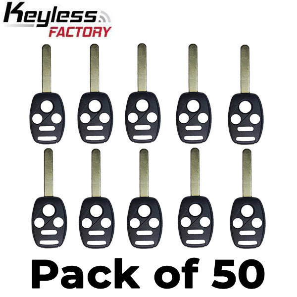 50 x 2005-2013 Honda / 4-Button Remote Head Key SHELL / HO01 / OUCG8D-380H-A, MLBHLIK-1T, KR55WK49308, N5F-S0084A (AFTERMARKET) (Bundle of 50)