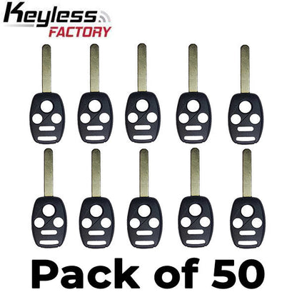 50 x 2005-2013 Honda / 4-Button Remote Head Key SHELL / HO01 / OUCG8D-380H-A, MLBHLIK-1T, KR55WK49308, N5F-S0084A (AFTERMARKET) (Bundle of 50)