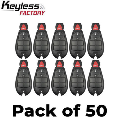 50 x 2008-2017 Chrysler Dodge Jeep VW / 3-Button Fobik Key/ M3N5WY783X / 433 MHz (AFTERMARKET) (Bundle of 50)