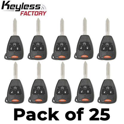 25 x 2007-2018 Jeep Dodge Chrysler / 4-Button Remote Head Key / OHT692713AA (AFTERMARKET) (Bundle of 25)