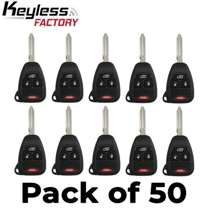 50 x 2004-2016 Chrysler Dodge Jeep / 4-Button Remote Head Key / OHT692427AA (AFTERMARKET) (Bundle of 50)