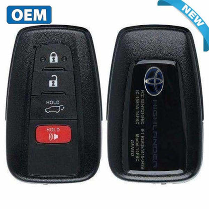 2020-2022 Toyota Highlander Hybrid / 4-Button Smart Key / PN: 8990H-0E030 / HYQ14FBC-0351 (Blue Hybrid Logo) (OEM)