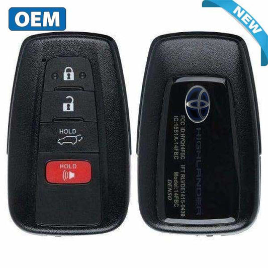 2020-2022 Toyota Highlander Hybrid / 4-Button Smart Key / PN: 8990H-0E030 / HYQ14FBC-0351 (Blue Hybrid Logo) (OEM)