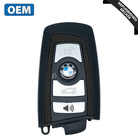2013-2018 BMW 7 / 5 / 3 Series / 4-Button Smart Key / YGOHUF5767 / FEM / 433 Mhz - Black Trim (OEM Recase)