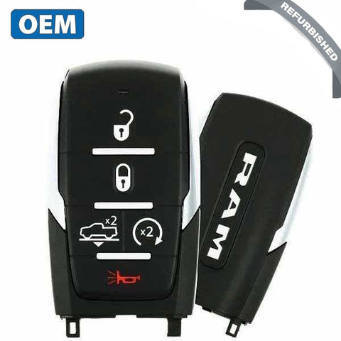 2019-2023 Ram 1500 Pickup / 5-Button Smart Key / PN: 68291690AE / OHT-4882056 / w/ Air Suspension / Silver Stripe (OEM Refurbished)