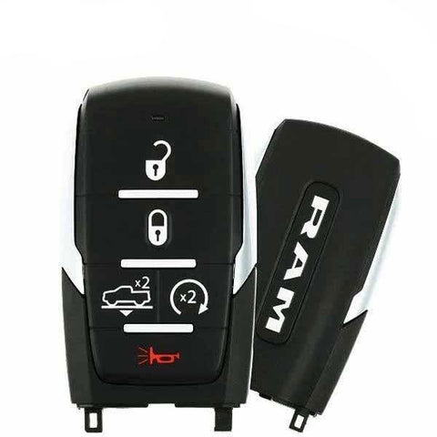 2019-2023 Ram 1500 Pickup / 5-Button Smart Key / PN: 68291690AE / OHT-4882056 / w/ Air Suspension / Silver Stripe (OEM Refurbished)