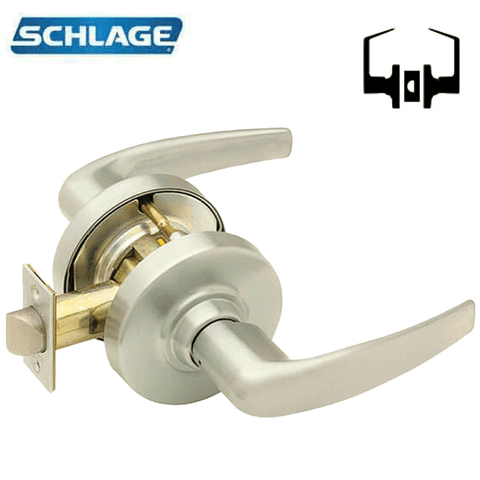 Schlage - ALX10 - Cylindrical Lever Set - Passage - Athens Lever - Satin Nickel - Vandlgard Feature - Fire Rated - Grade 2