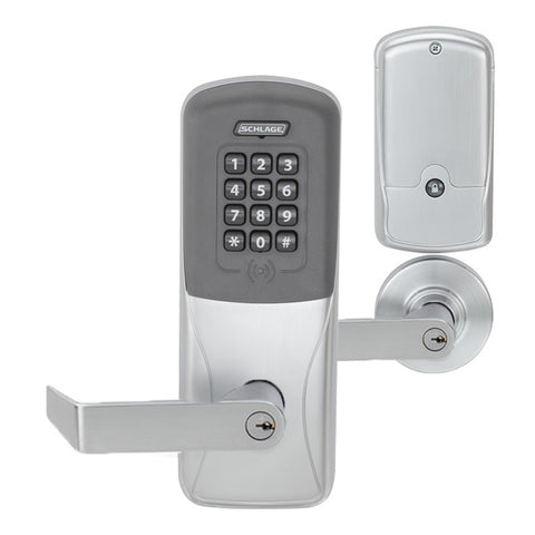 Schlage - CO-200 - Cylinder Keypad Programmable Lock - 6-Pin - Rhodes Lever - Classroom - Satin Chrome - Exit Trim - Grade 1